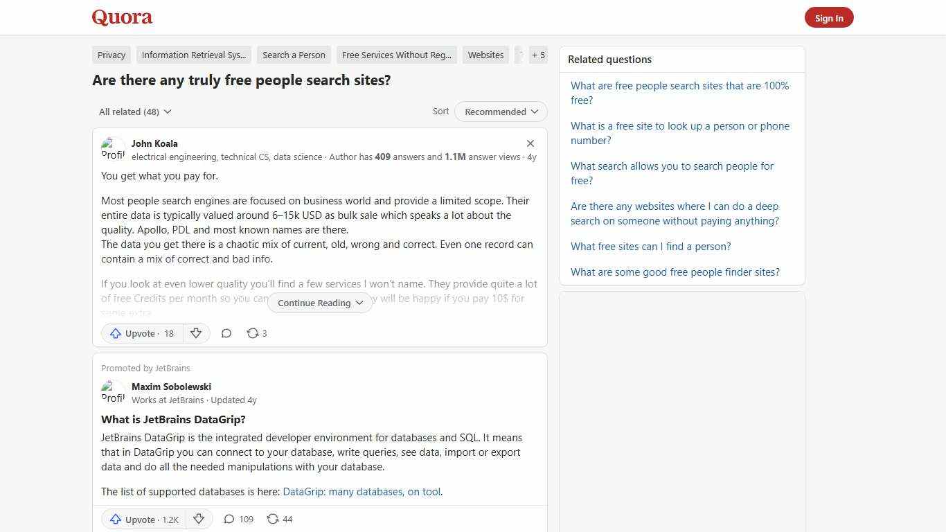 Are there any truly free people search sites? - Quora